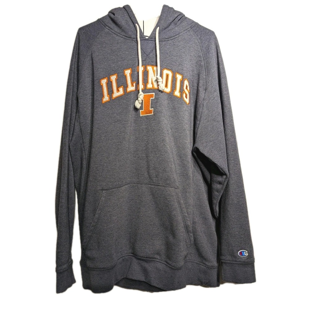 Illinois Fighting Illini Sweatshirt Men XL NCAA Hoodie Champion Pristine!!